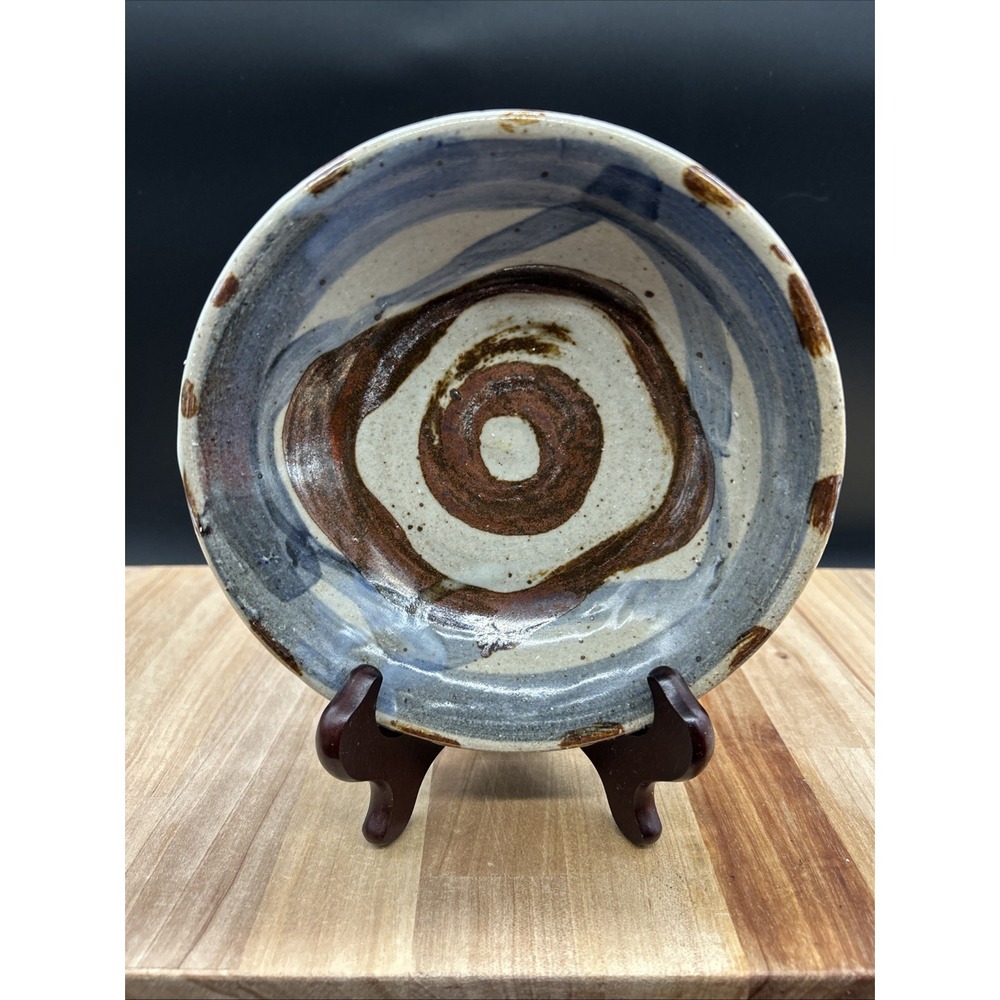 Vintage  Studio Art Pottery  Bowl  Drip Glaze Signed